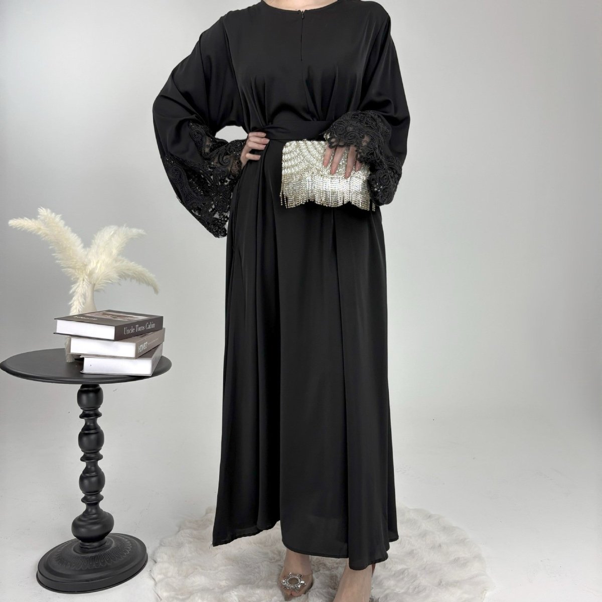 Premium Lace Abaya - Norah Collections Black Modest Elegant Abaya for Women
