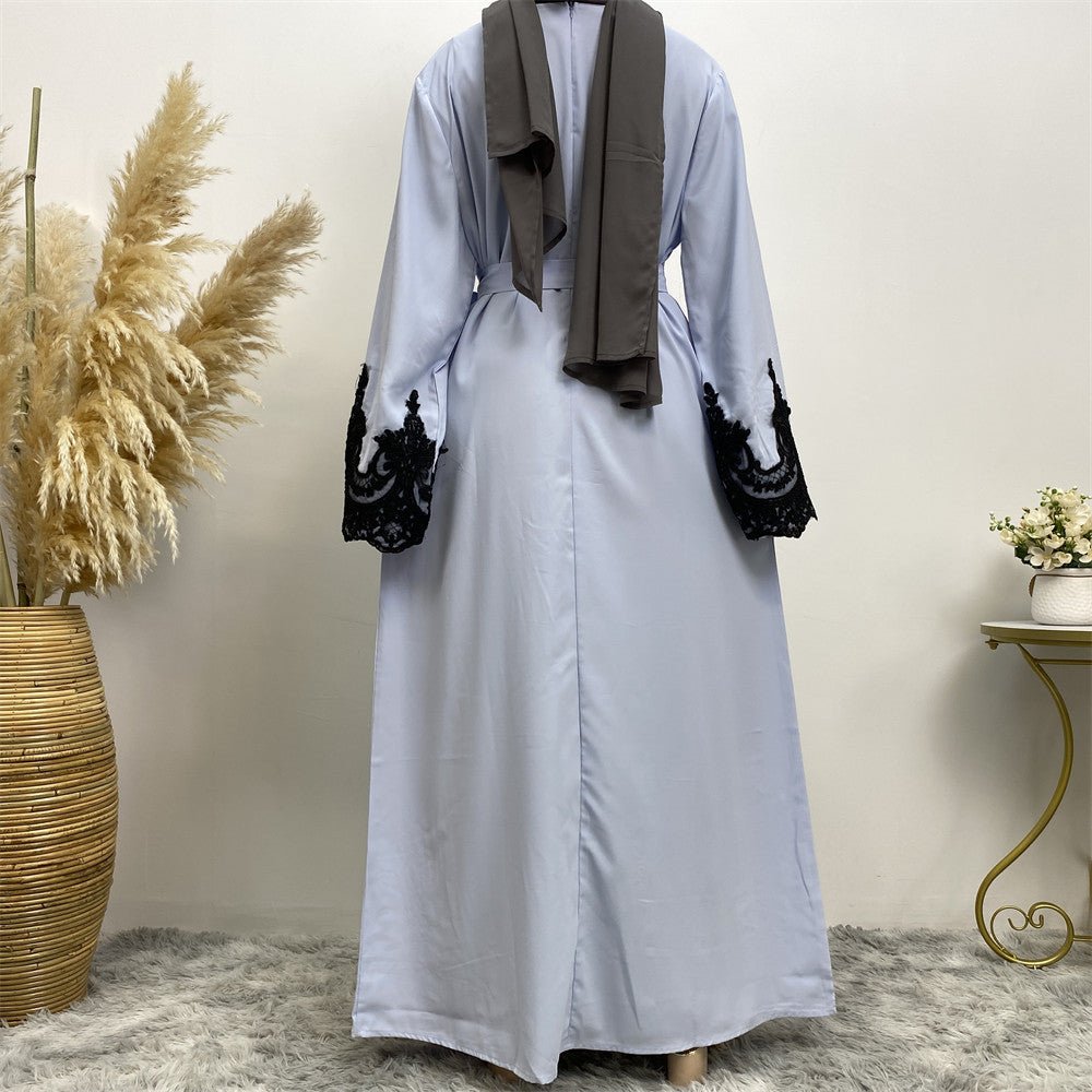 Lace Kimono Sleeve Abaya - Norah Collections Baby Blue Modest Elegant Abaya for Women