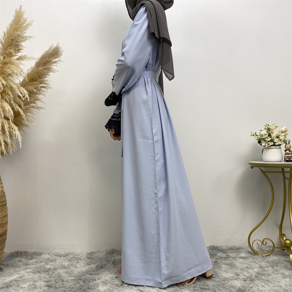 Lace Kimono Sleeve Abaya - Norah Collections Baby Blue Modest Elegant Abaya for Women