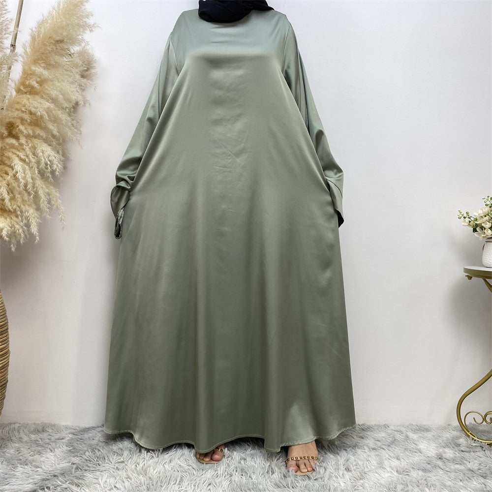 Satin Kimono Sleeve Abaya - Norah Collections Mint Modest Elegant Abaya for Women