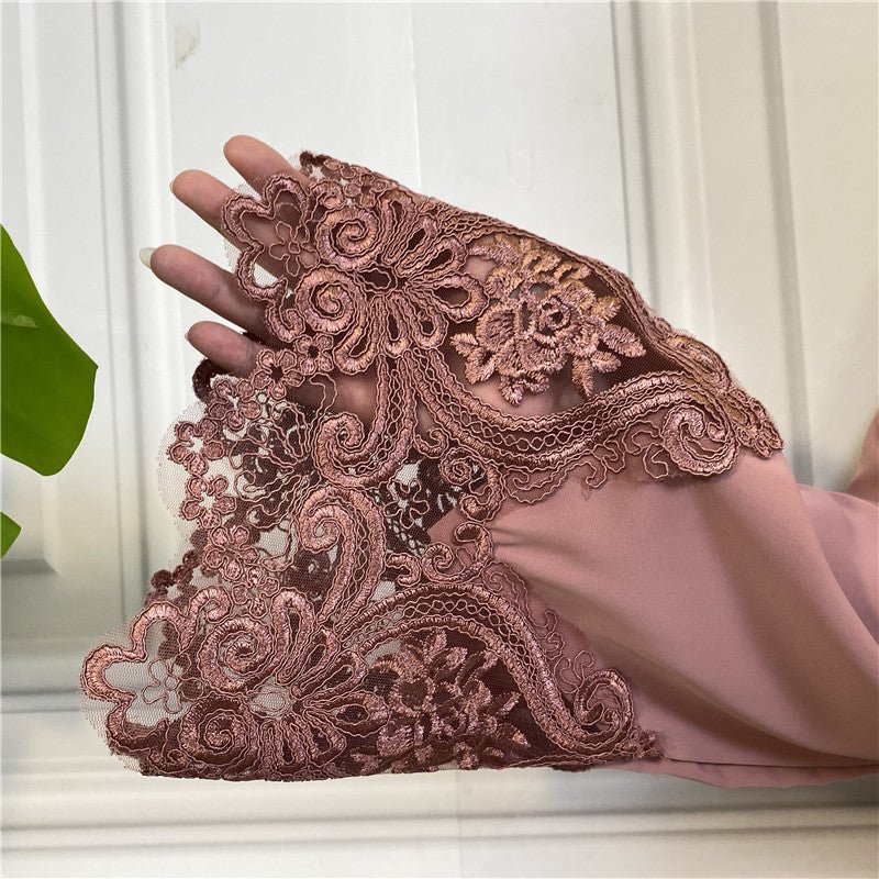 Nida Lace Kimono Sleeve Abaya - Norah Collections Pink Modest Elegant Abaya for Women