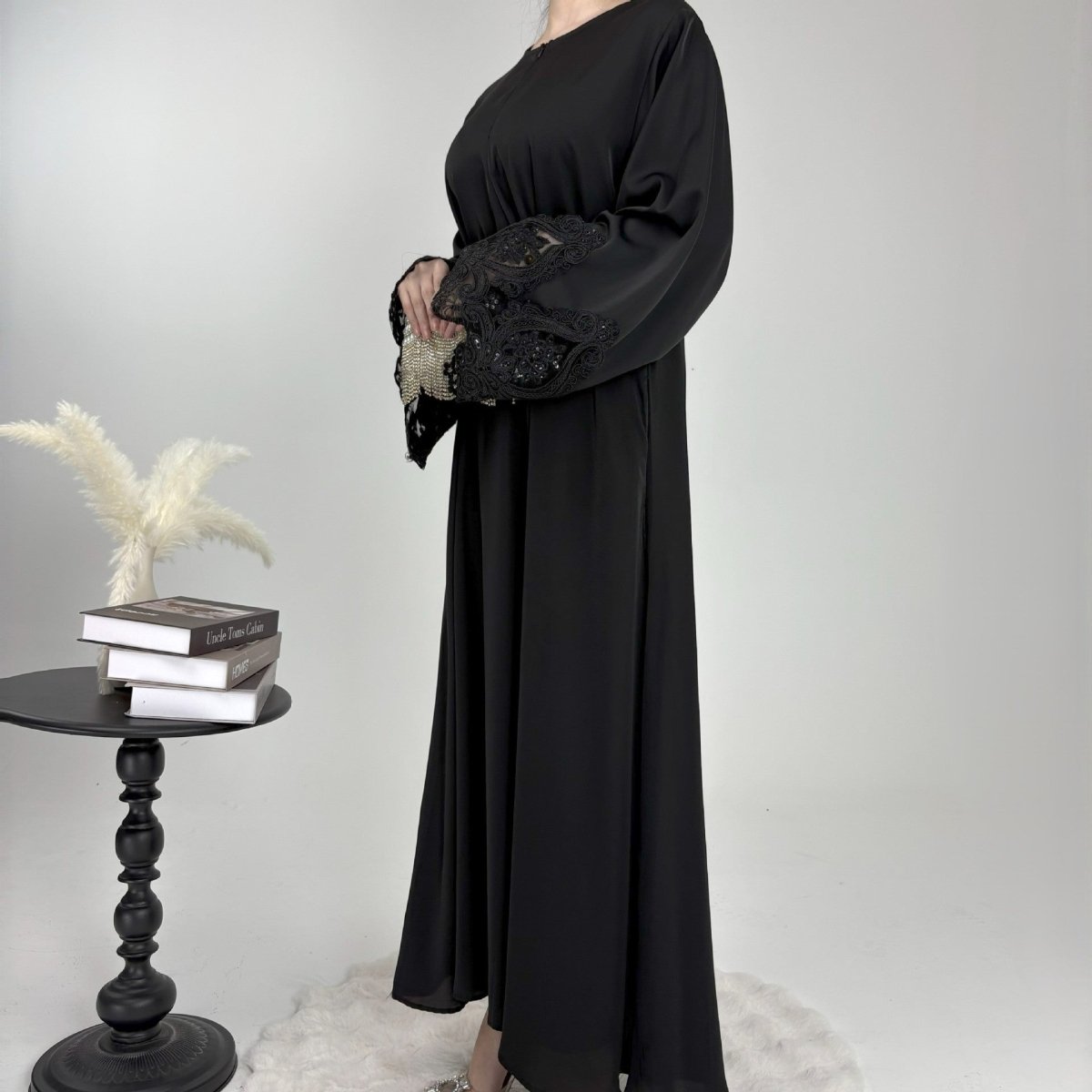 Premium Lace Abaya - Norah Collections Black Modest Elegant Abaya for Women