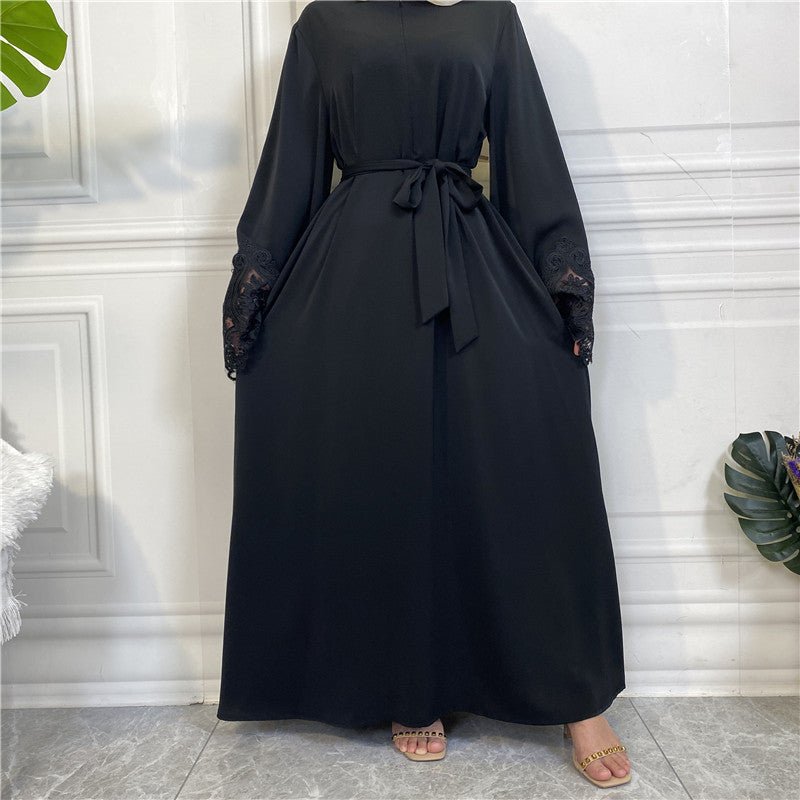 Nida Lace Kimono Sleeve Abaya - Norah Collections Coffee Modest Elegant Abaya for Women