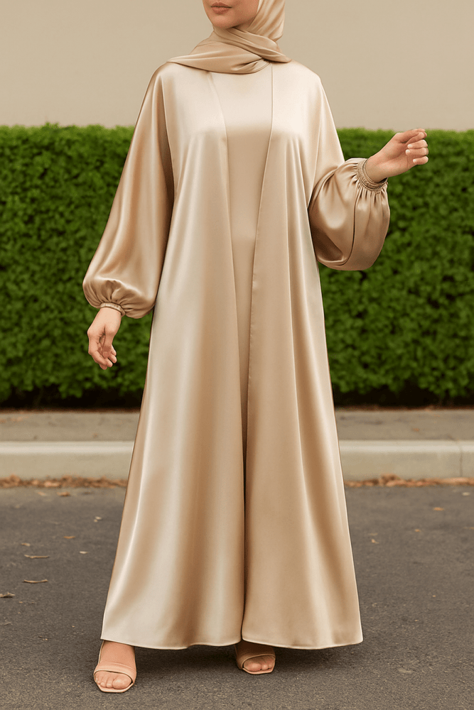 Satin Balloon Sleeve Abayas: Grace, Movement, and Modern Modesty - Norah Collections