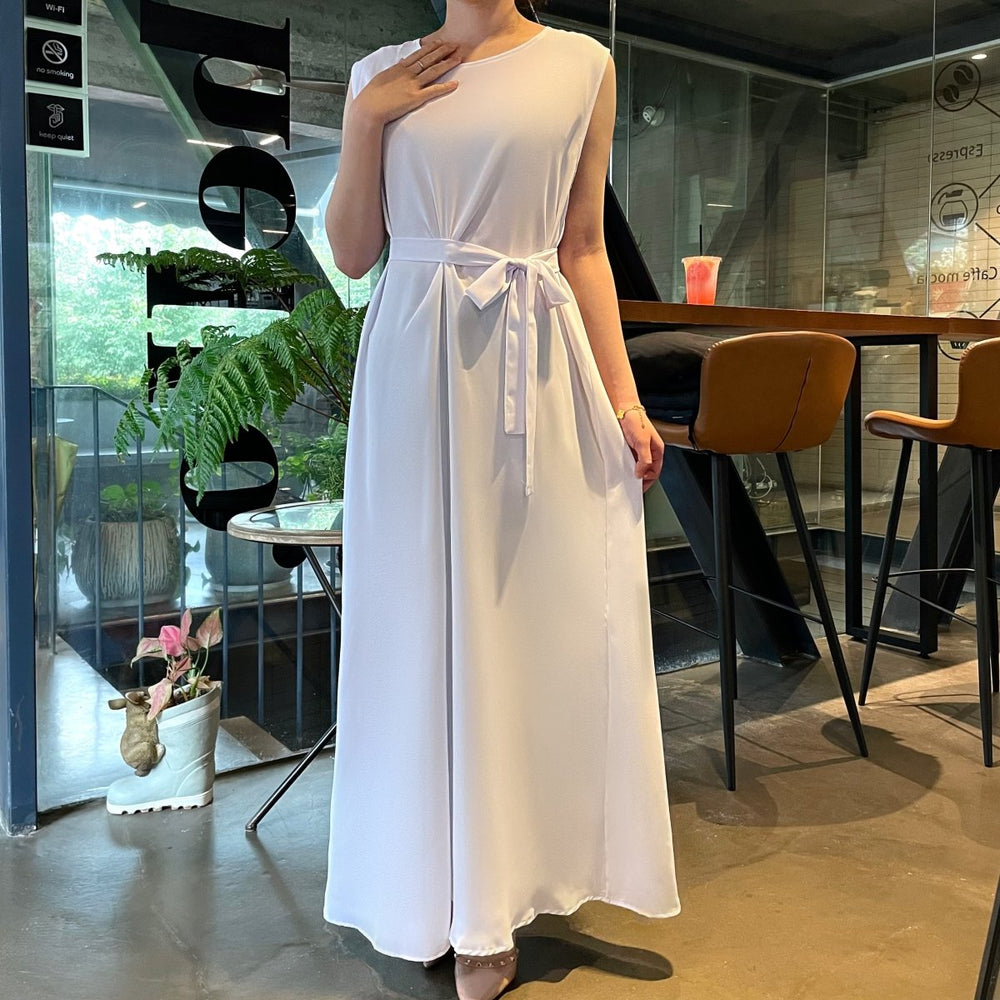 Simple Nida Slip Inner Dress - Norah Collections White Modest Elegant Abaya for Women