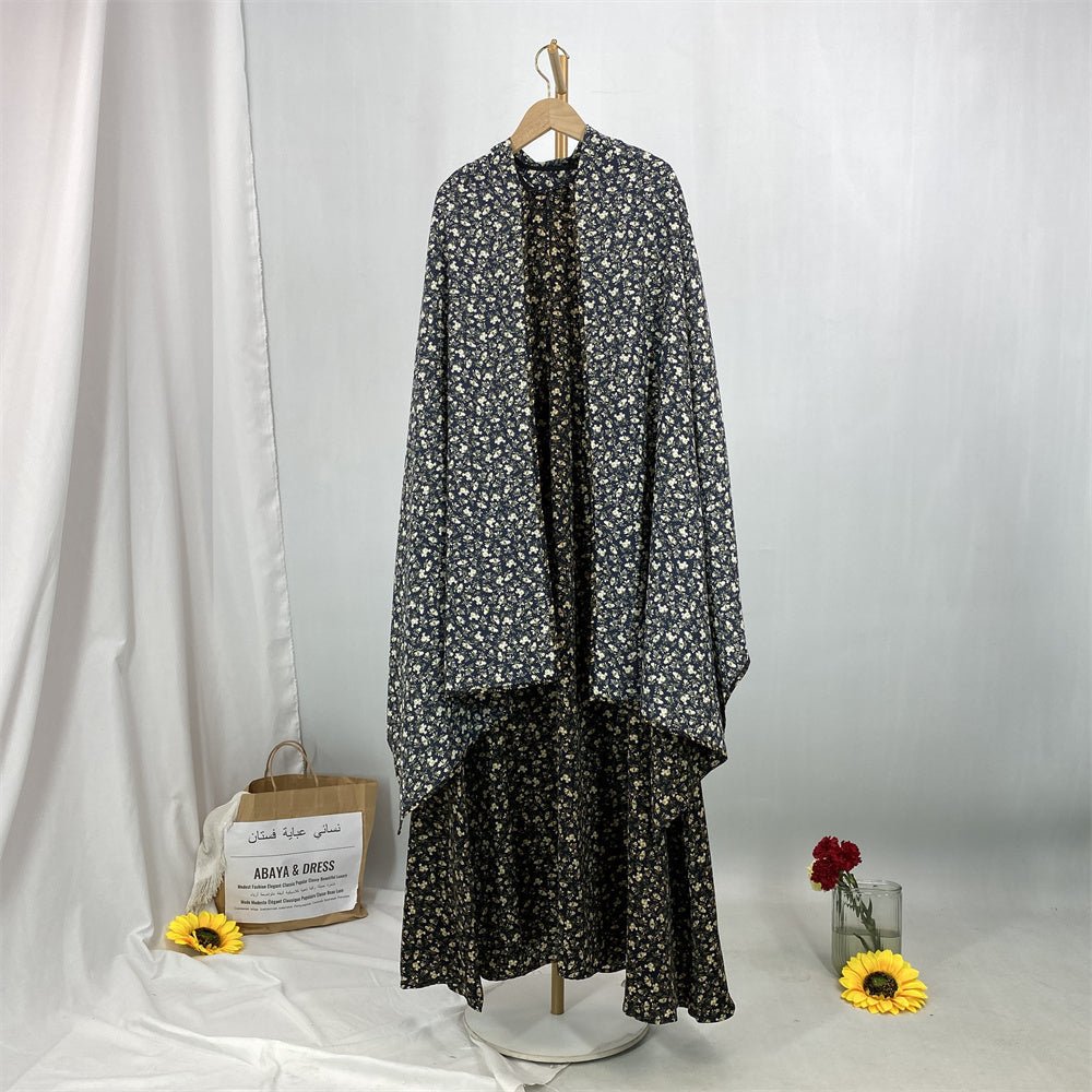 
                  
                    Floral Hooded Front-Zip Abaya in Black - Modest Abaya with Floral Print and Zipper Closure
                  
                