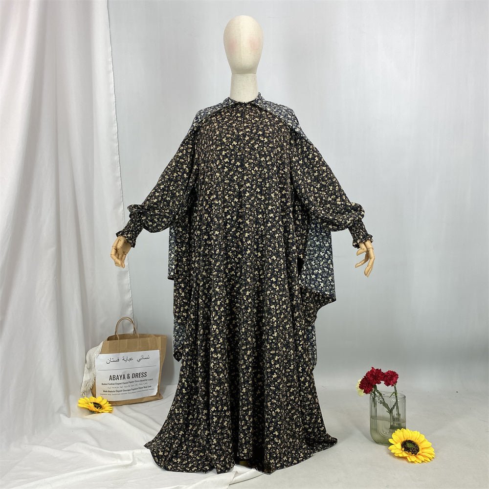 
                  
                    Floral Hooded Front-Zip Abaya in Black - Modest Abaya with Floral Print and Zipper Closure
                  
                