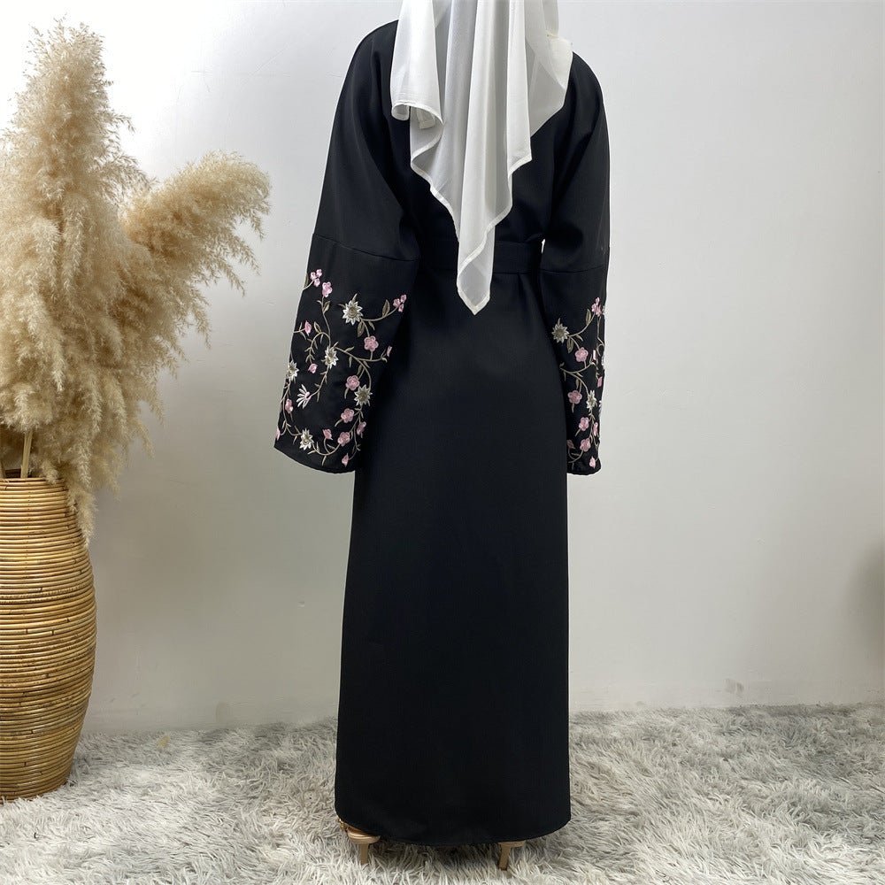 
                  
                    Embroidered Open Kimono Sleeve Abaya - Norah Collections Black Modest Elegant Abaya for Women
                  
                